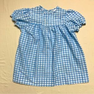 Dorothy Wizard of Oz Halloween Costume Girl’s 4T Gingham Blue Dress Top Blouse
